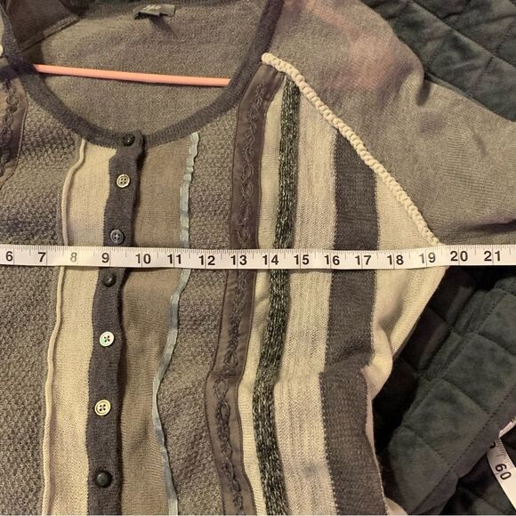 J. Jill Striped Wool & Mohair Blend Cardigan Sweater Size LP - Picture 13 of 13